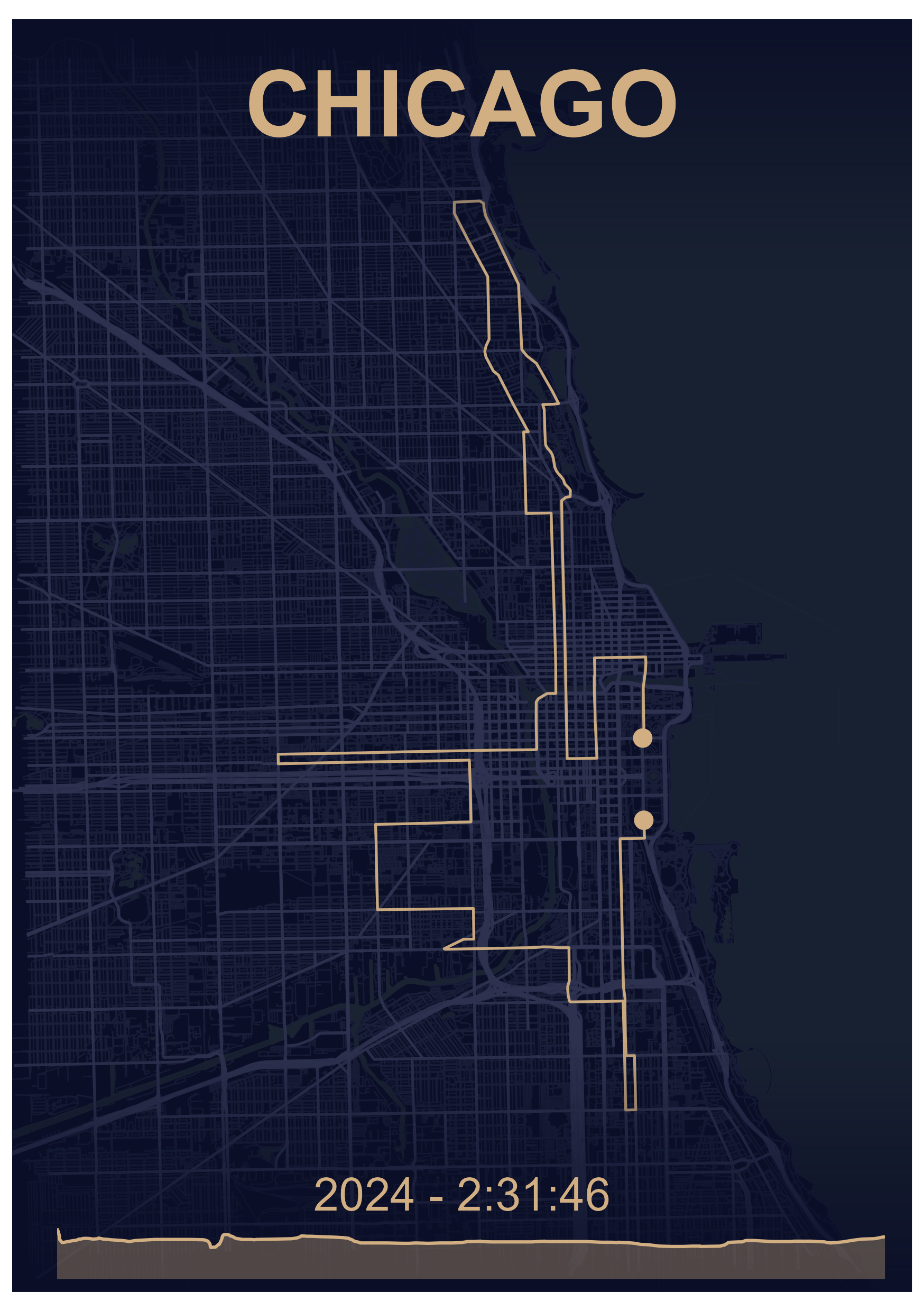 Example race map with Dark theme